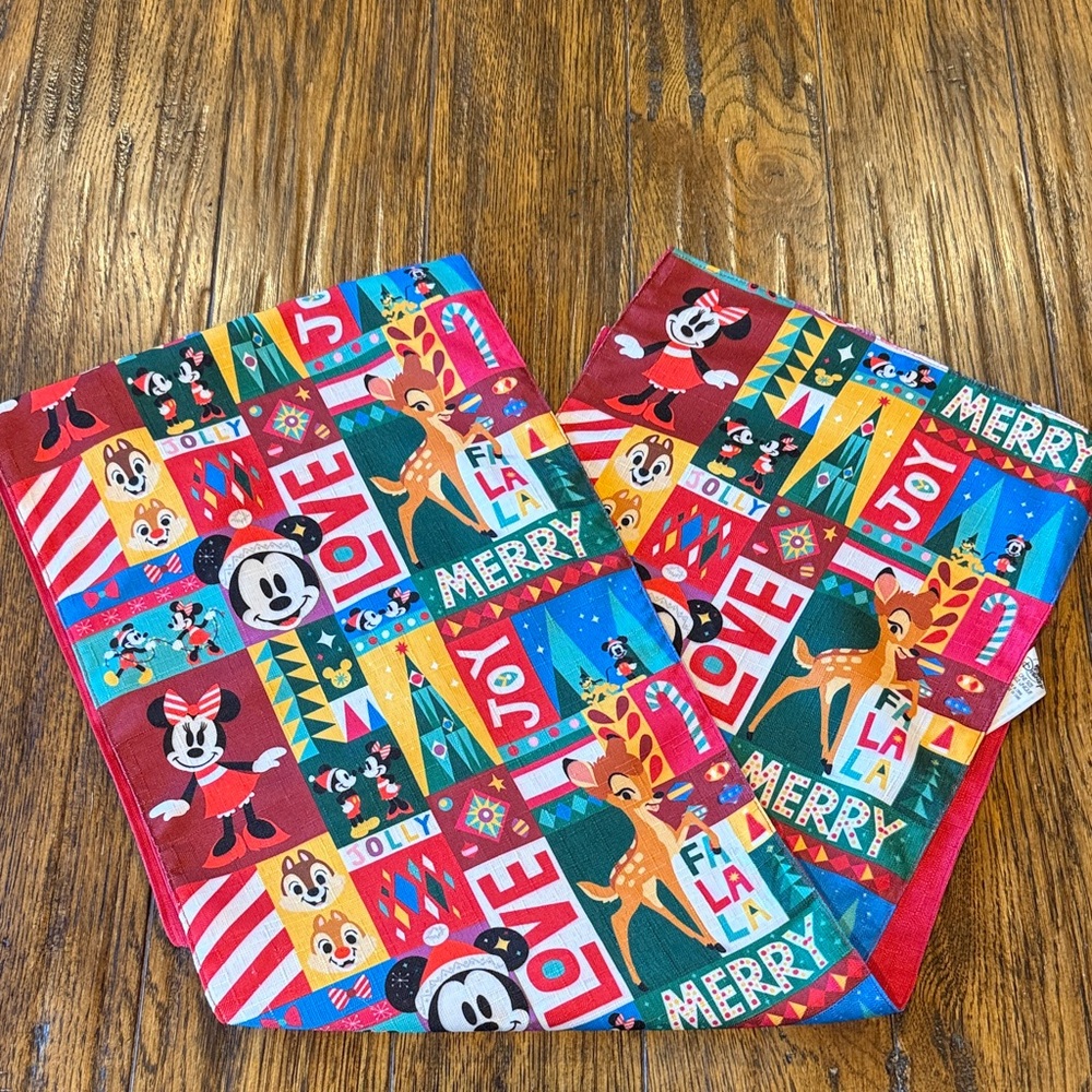 Disney Parks Mickey,Minnie, Chip & Dale, Bambi CHRISTMAS Holiday Table runner!